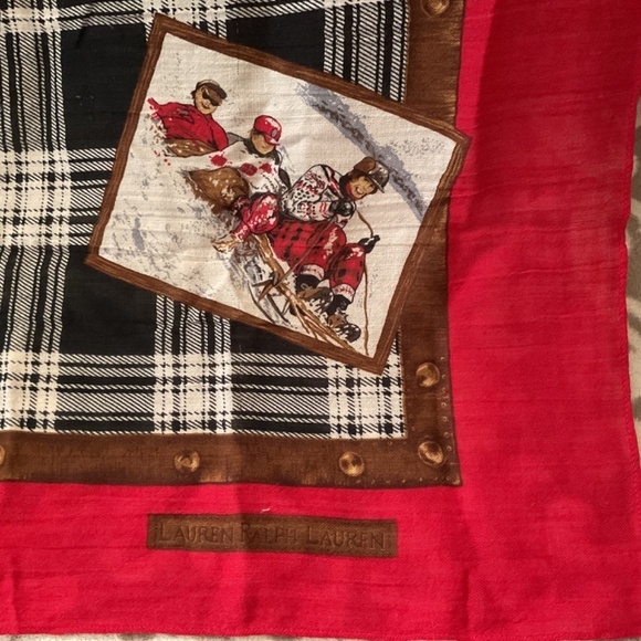 RALPH LAUREN WOOL WINTER SCENE SCARF - Picture 2 of 6
